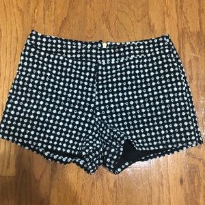 High waisted black and white shorts